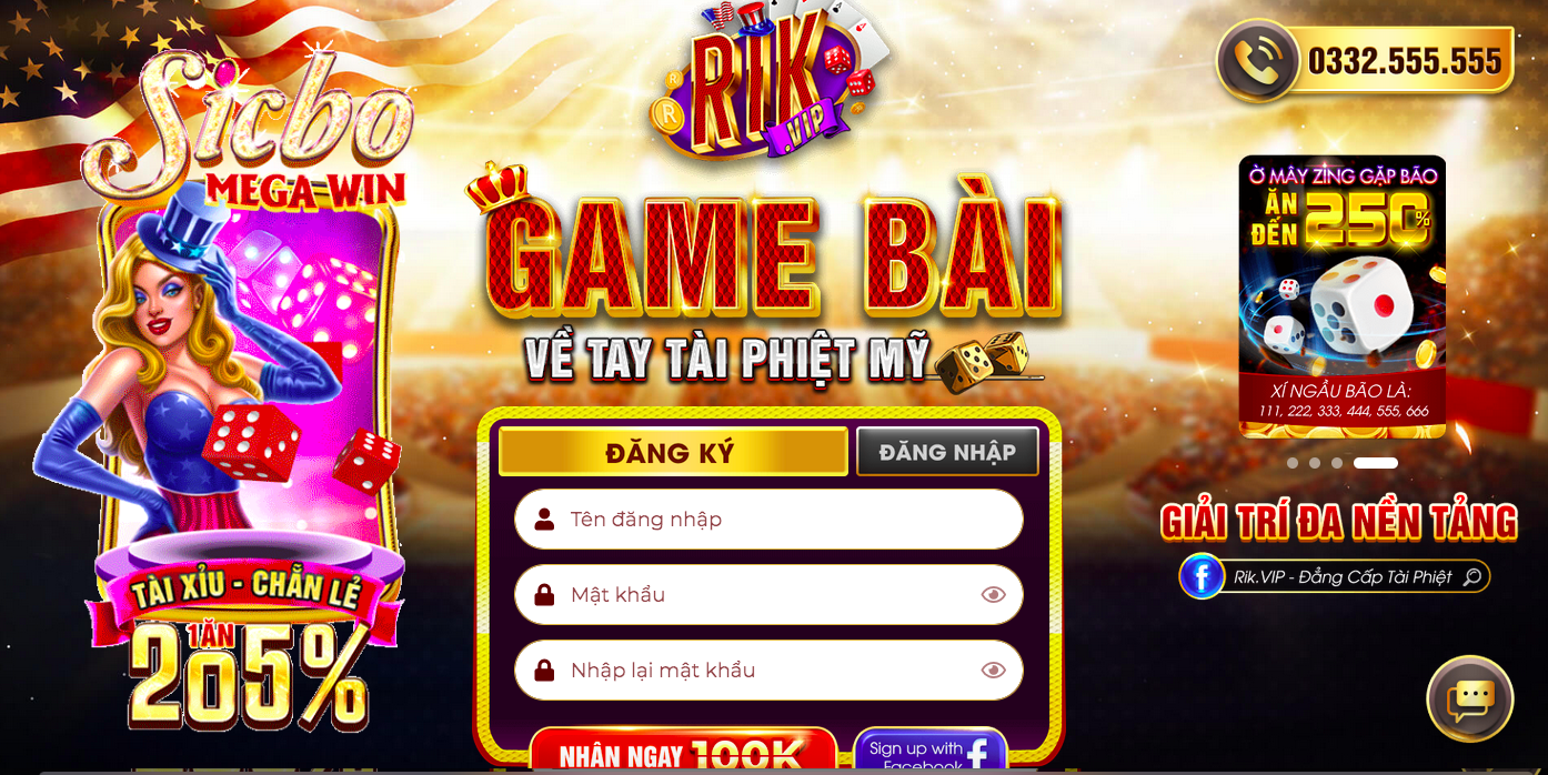 Slot game rikvip game cá cược đơn giản, dễ chơi tại sàn rikvip